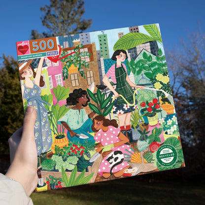 Eeboo Jigsaw Puzzle; Rooftop Garden (500 Piece, Square Puzzle)