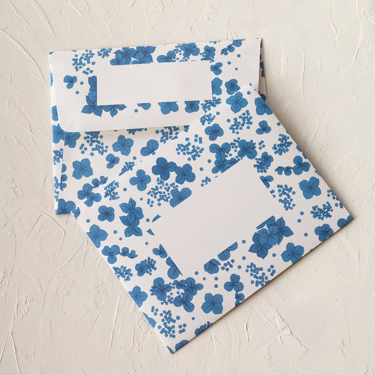 Letter Writing Set; Blue Hydrangea By Botanica Paper Co. (12 Letters + 6 Envelopes)