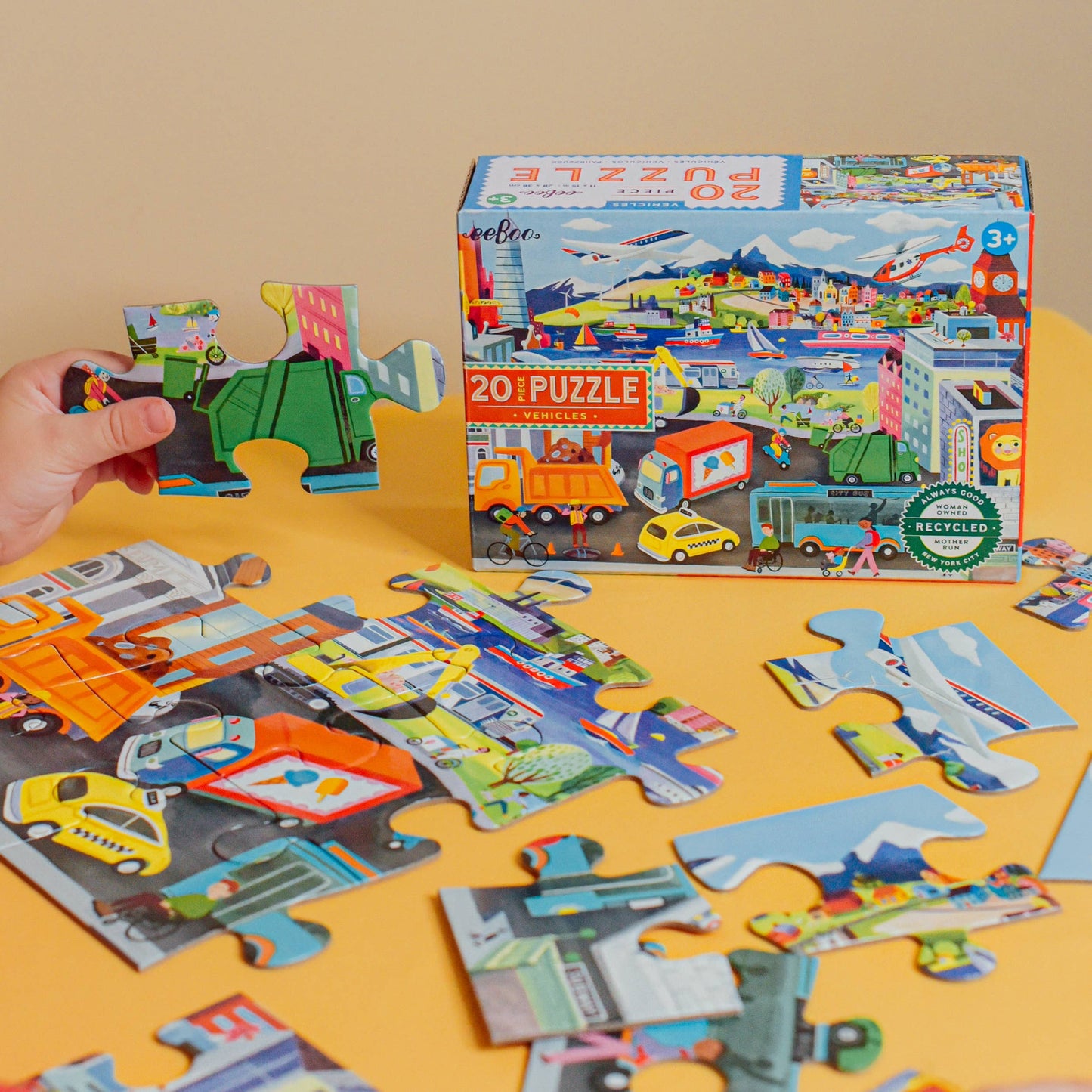 Eeboo 20 Piece Puzzle; Vehicles