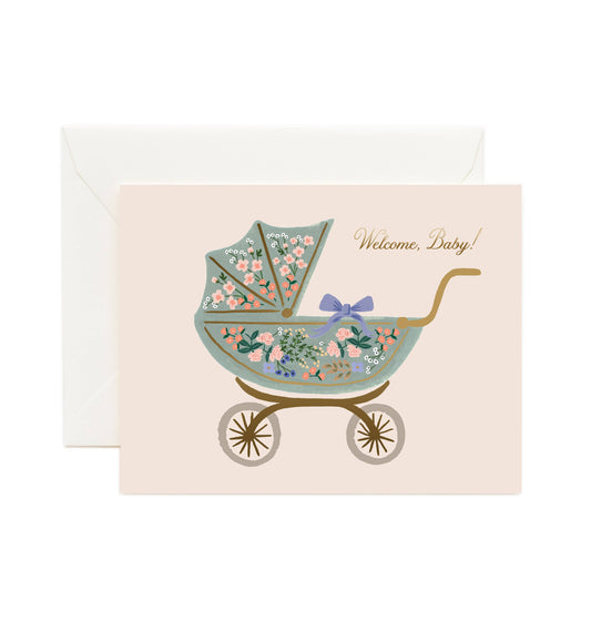 Rifle Paper Co. Baby Card; Floral Pram