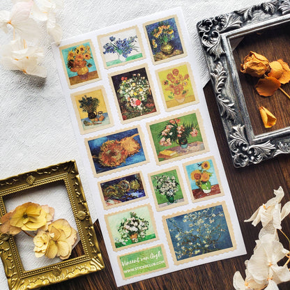 Stickii Sticker Sheet; Van Gogh's Flowers