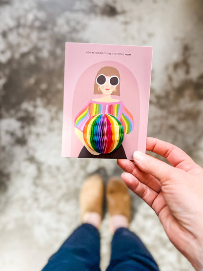 Baby Card; Cool Mom (Pop-up Card: Pregnancy/Baby/New Mom)