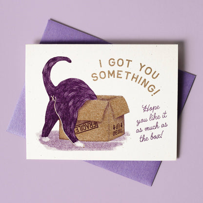 Greeting Card; I Got You Something! (Risograph Card)