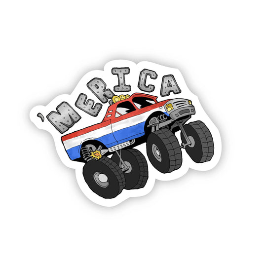 Vinyl Sticker; Monster Truck 'Merica
