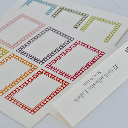 Large Decorative Labels; Packet of 12 Self-Adhesive Labels