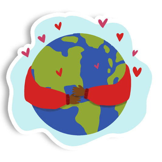 Vinyl Sticker; Earth Hugs