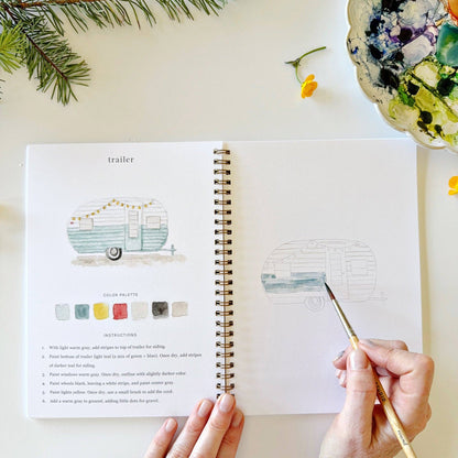 Watercolor Workbook; Camping By Emily Lex