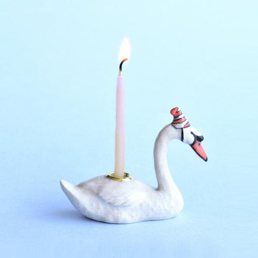 Camp Hollow Cake Topper; Swan (Hand-Painted Porcelain)