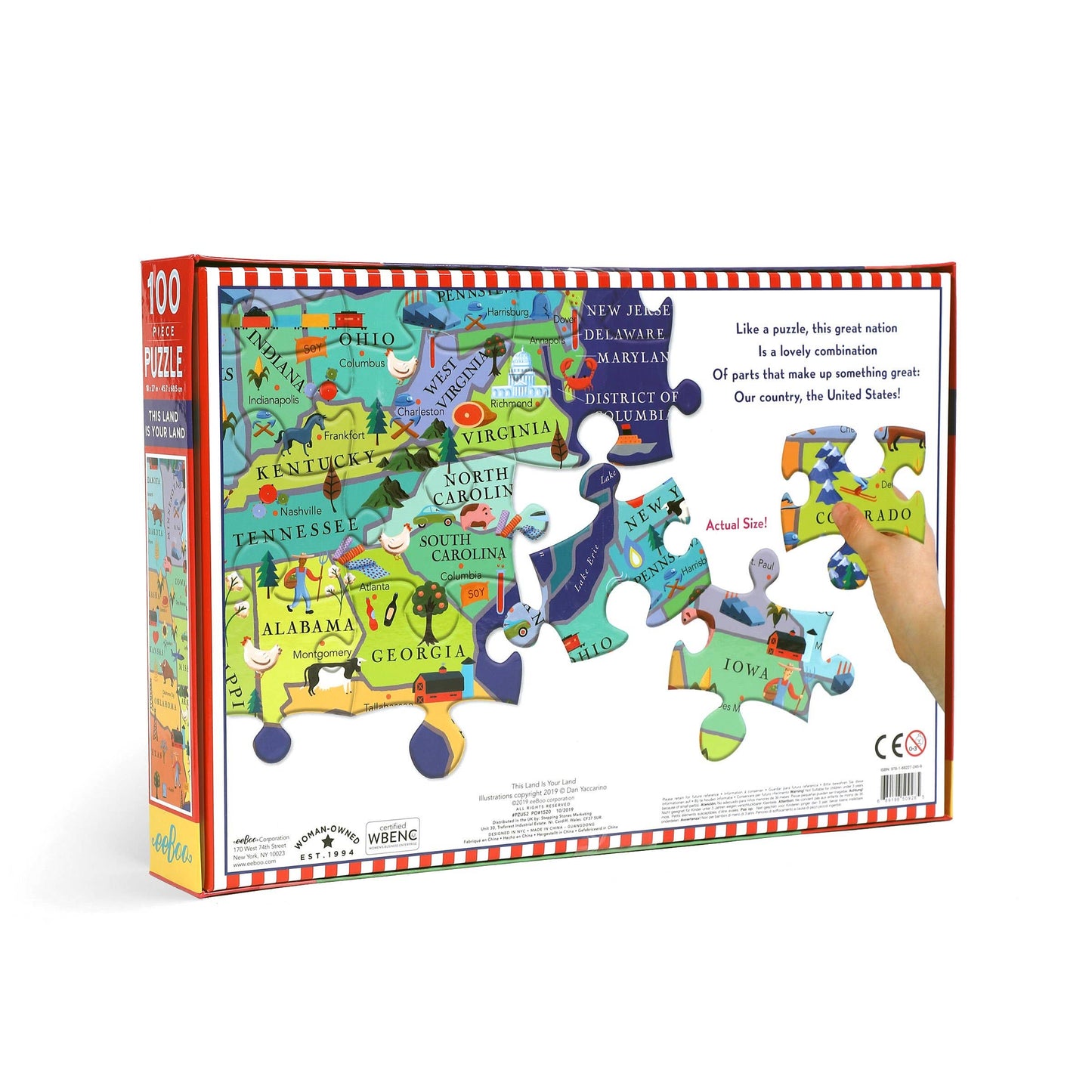 Eeboo Jigsaw Puzzle; This Land is Your Land (100 Piece)