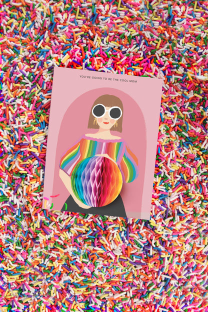 Baby Card; Cool Mom (Pop-up Card: Pregnancy/Baby/New Mom)