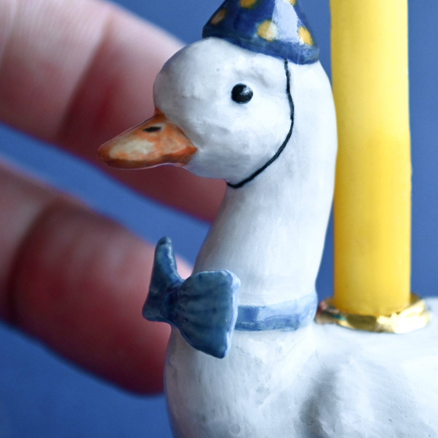 Camp Hollow Cake Topper; Blue Goose (Hand-Painted Porcelain)