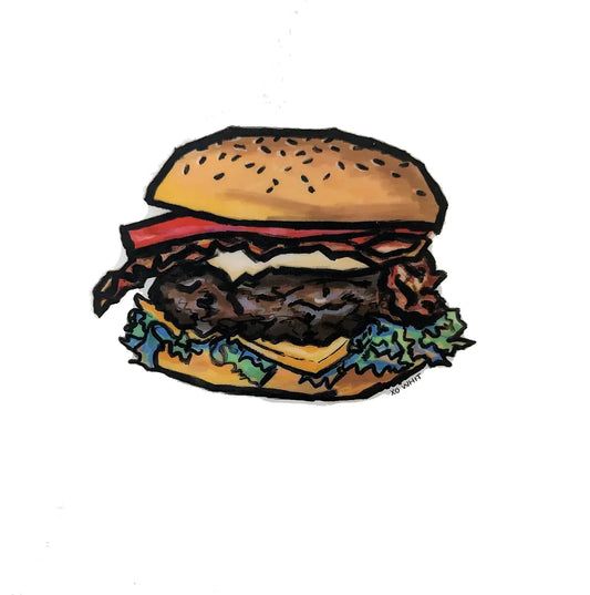 Vinyl Sticker; Hamburger