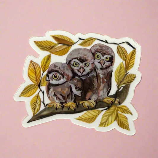 Vinyl Sticker; Owl Trio - Made by Shellie