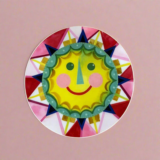 Vinyl Sticker; Yellow Sun - Made By Shellie