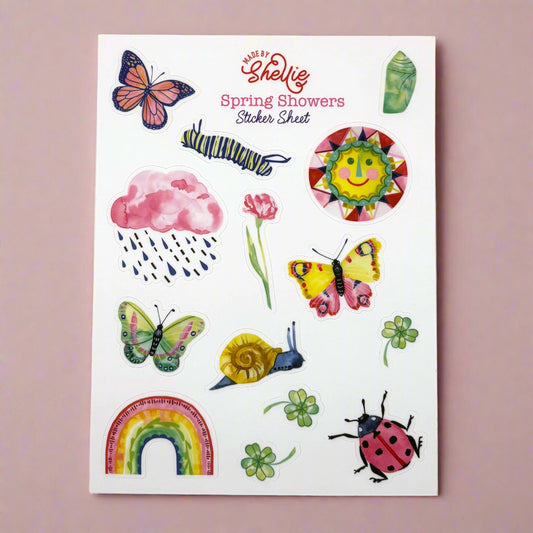 Sticker Sheet; Spring Showers - Made By Shellie