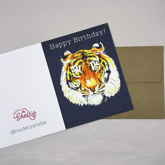 Birthday Card; Birthday Tiger - Made By Shellie