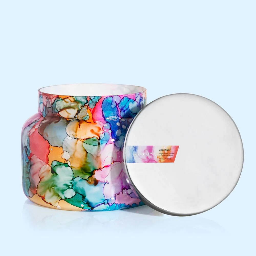 Volcano Candle; Rainbow Watercolor Jumbo Jar, 48 oz