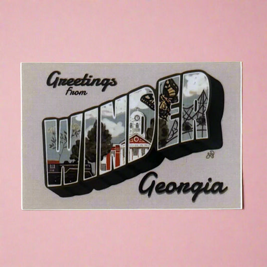 Vinyl Sticker; Greetings from Winder - Made By Shellie
