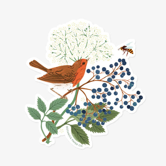 Vinyl Sticker; Robin By Botanica Paper Co.