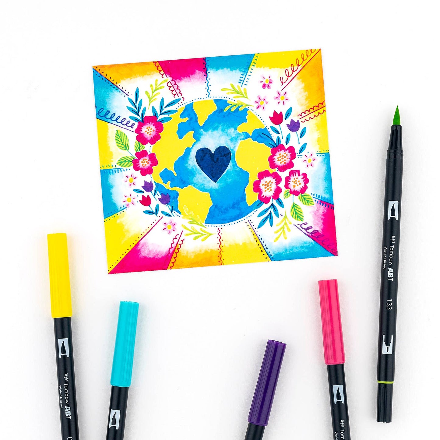 Tombow Dual Brush Pen Art Markers: Bright (10 Colors)