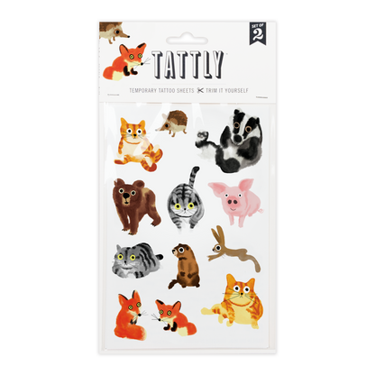 Temporary Tattoo Sheets; Furry Friends