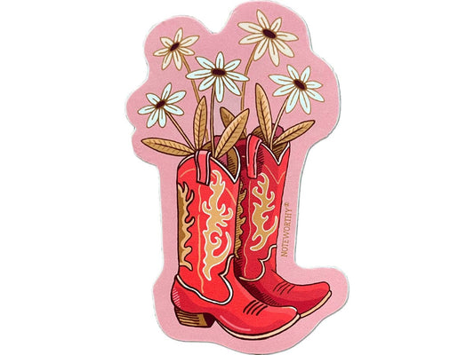 Vinyl Sticker; Cowboy Boots