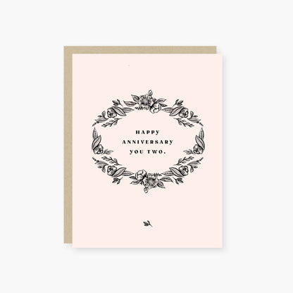 Anniversary Card; Vintage Floral By 2021 Co.