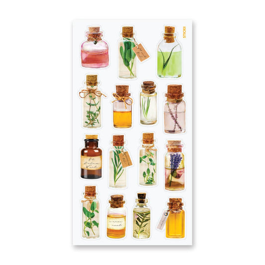 Stickii Sticker Sheet; Herb Bottles