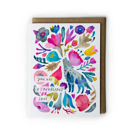 Encouragement Card; Courageous Soul Coyote