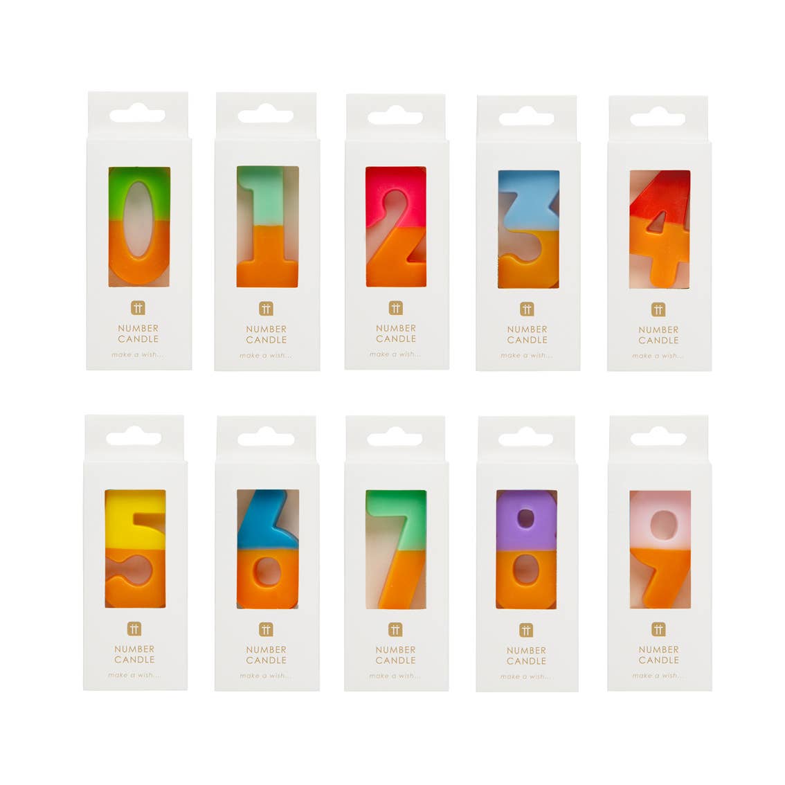 Birthday Number Candles (Multicolored, 0-9)