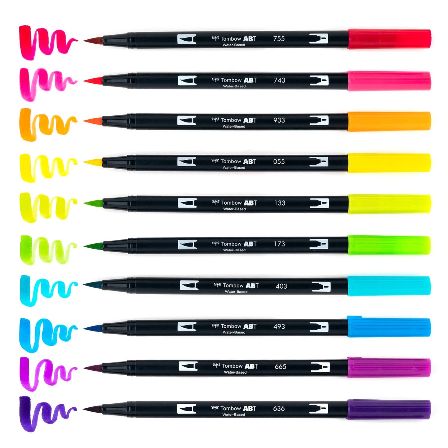 Tombow Dual Brush Pen Art Markers: Bright (10 Colors)