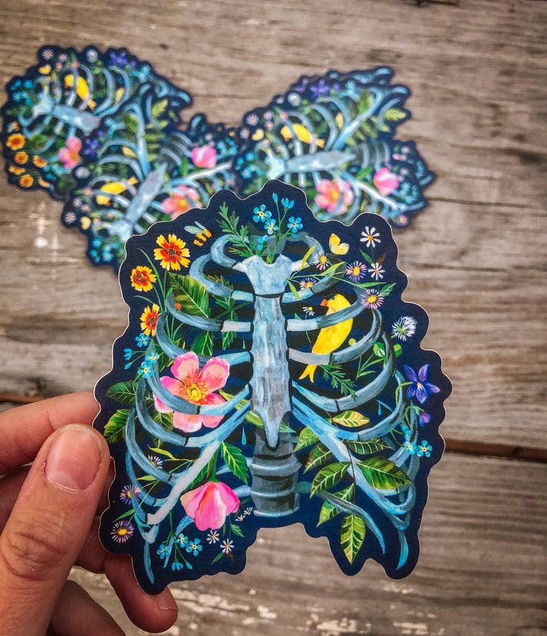 Vinyl Sticker; Rib Cage - Matte