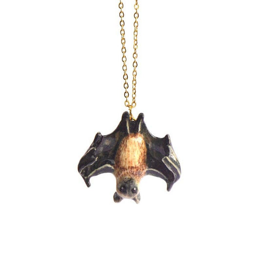 Bat Necklace (Hand-Painted Porcelain)