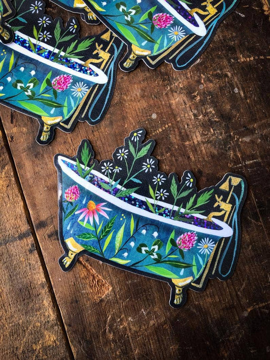 Vinyl Sticker; Bathtub (Glitter)