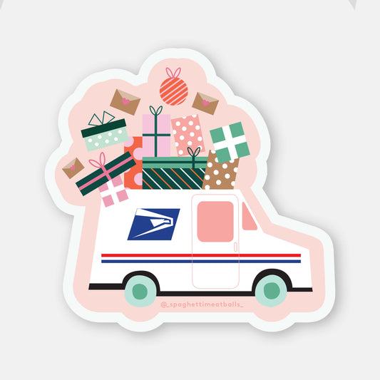 Vinyl Sticker; USPS Truck