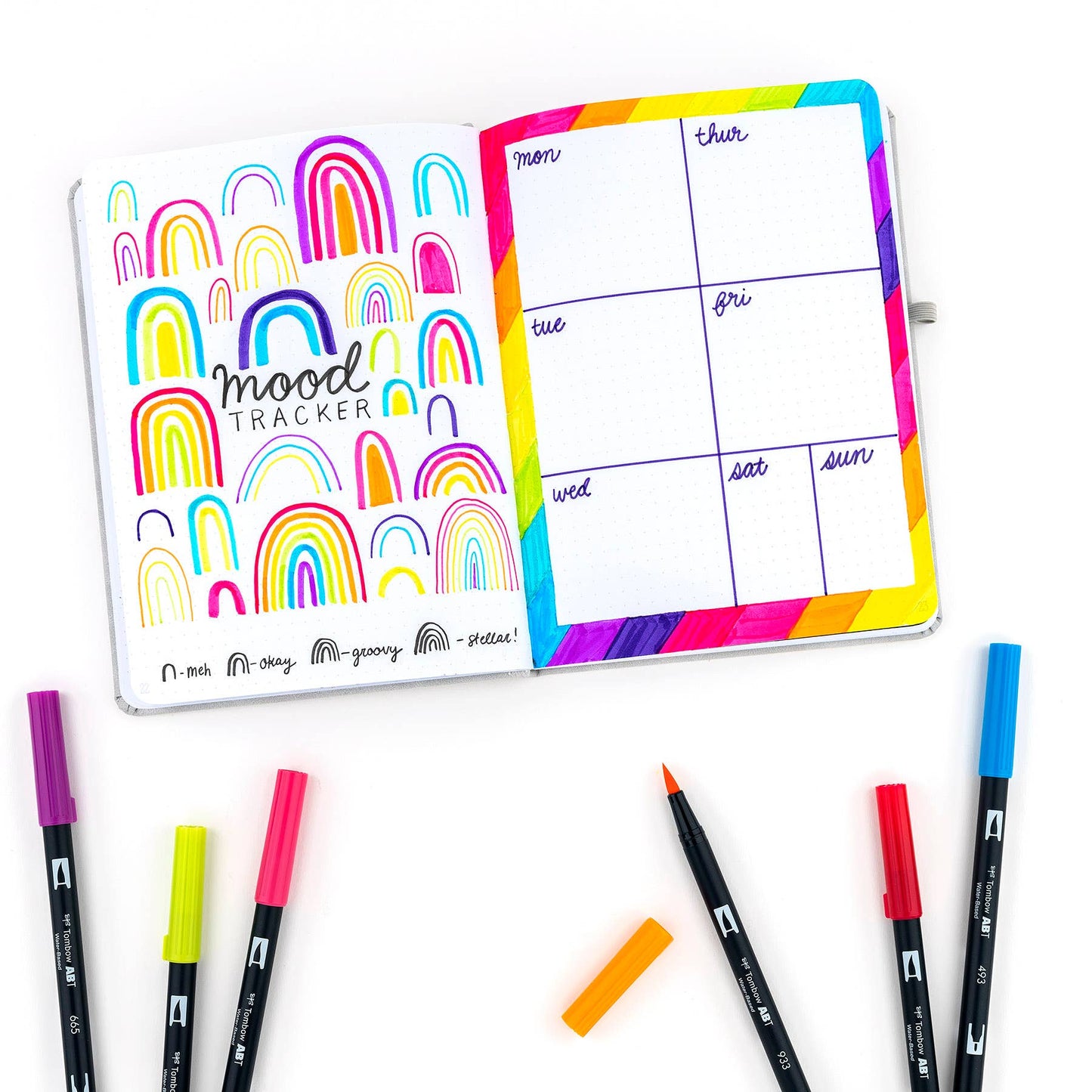 Tombow Dual Brush Pen Art Markers: Bright (10 Colors)