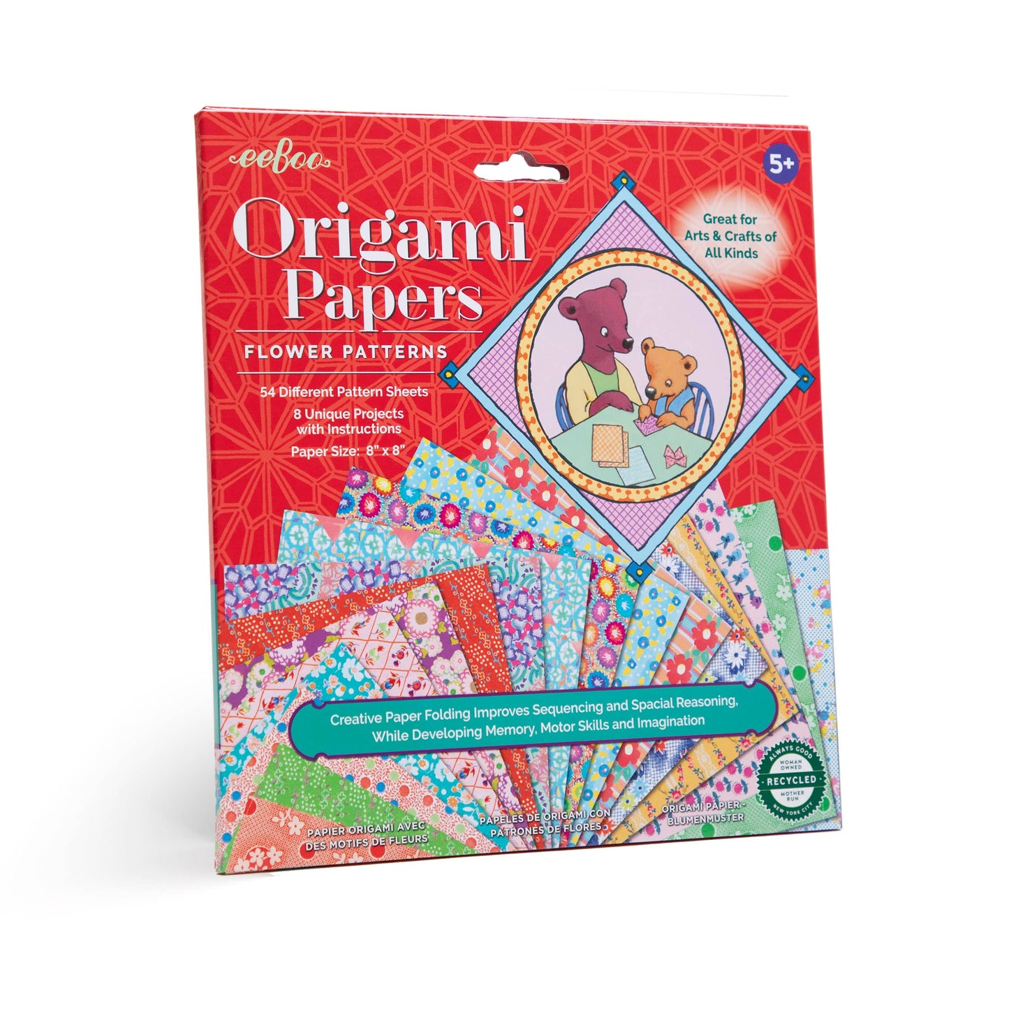 Eeboo Origami Papers; Flower Patterns (54 Pages)