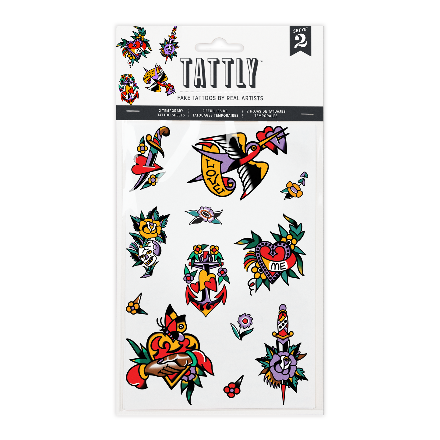 Temporary Tattoo Sheets; Love Motifs