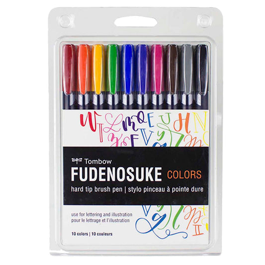 Tombow Fudenosuke Colors Calligraphy Brush Pens (10 Colors)