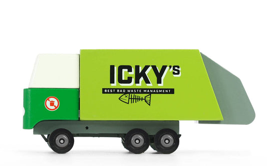 CandyLab Icky's Garbage Truck (Wooden Diecast Toy)