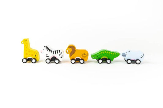 Pull Back Toy; Safari Animals (Wooden)