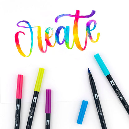 Tombow Dual Brush Pen Art Markers: Bright (10 Colors)