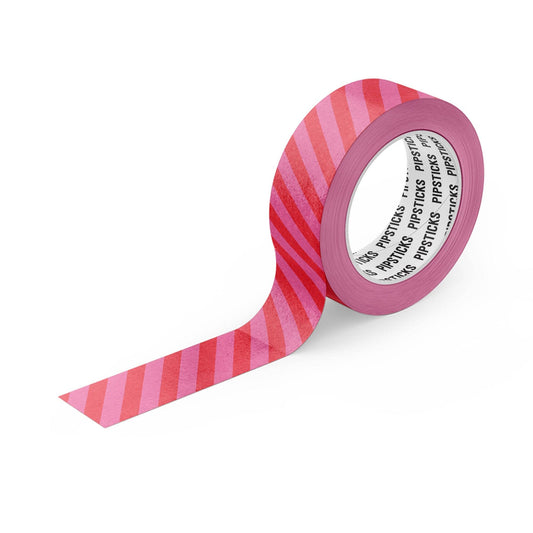 Pipsticks Washi Tape; Candy Cane Lane (Red Stripe)