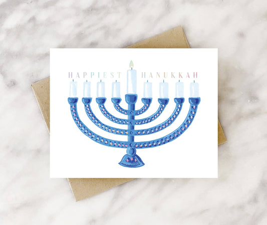 Hanukkah Card; Happiest Hanukkah By 2021 Co.