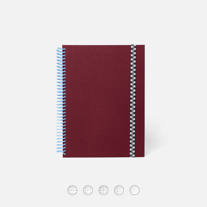 Canvas Spiral Notebook; Bordeaux (With Elastic Closure)