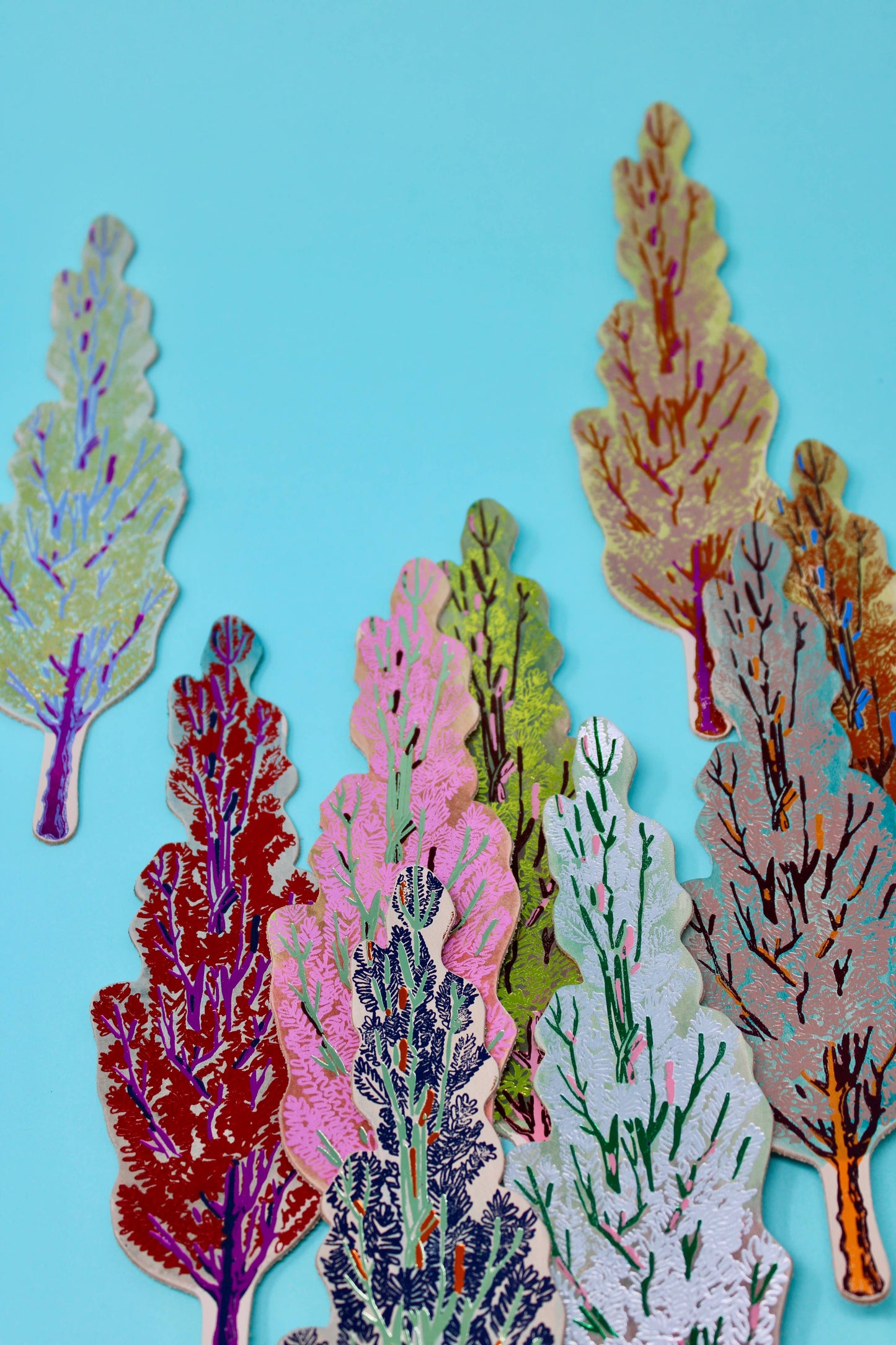 Leather Bookmark (Hand Painted); Tree Hugger By Ark Colour Design