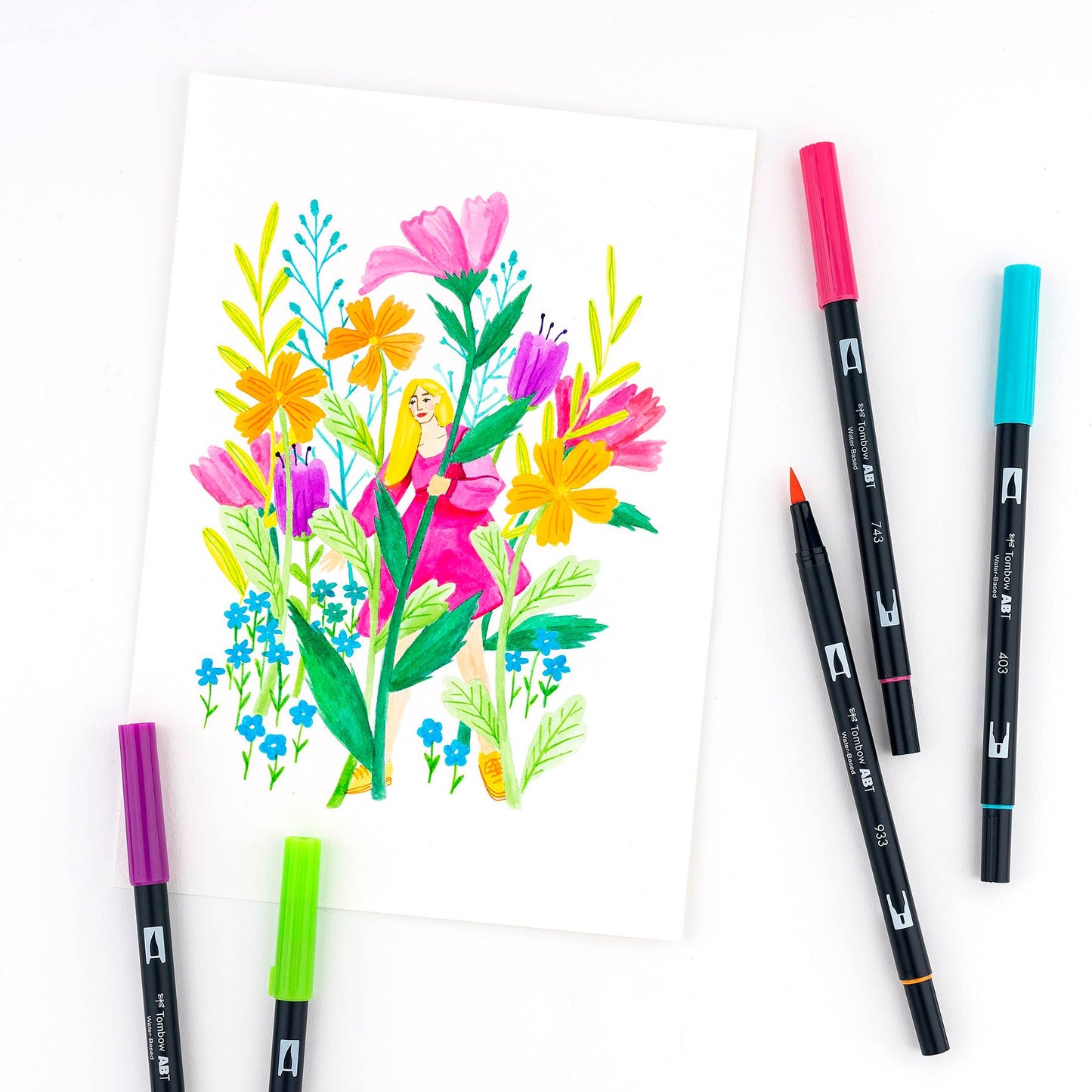 Tombow Dual Brush Pen Art Markers: Bright (10 Colors)