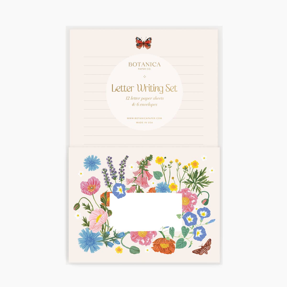 Letter Writing Set; Prairie By Botanica Paper Co. (12 Letters + 6 Envelopes)