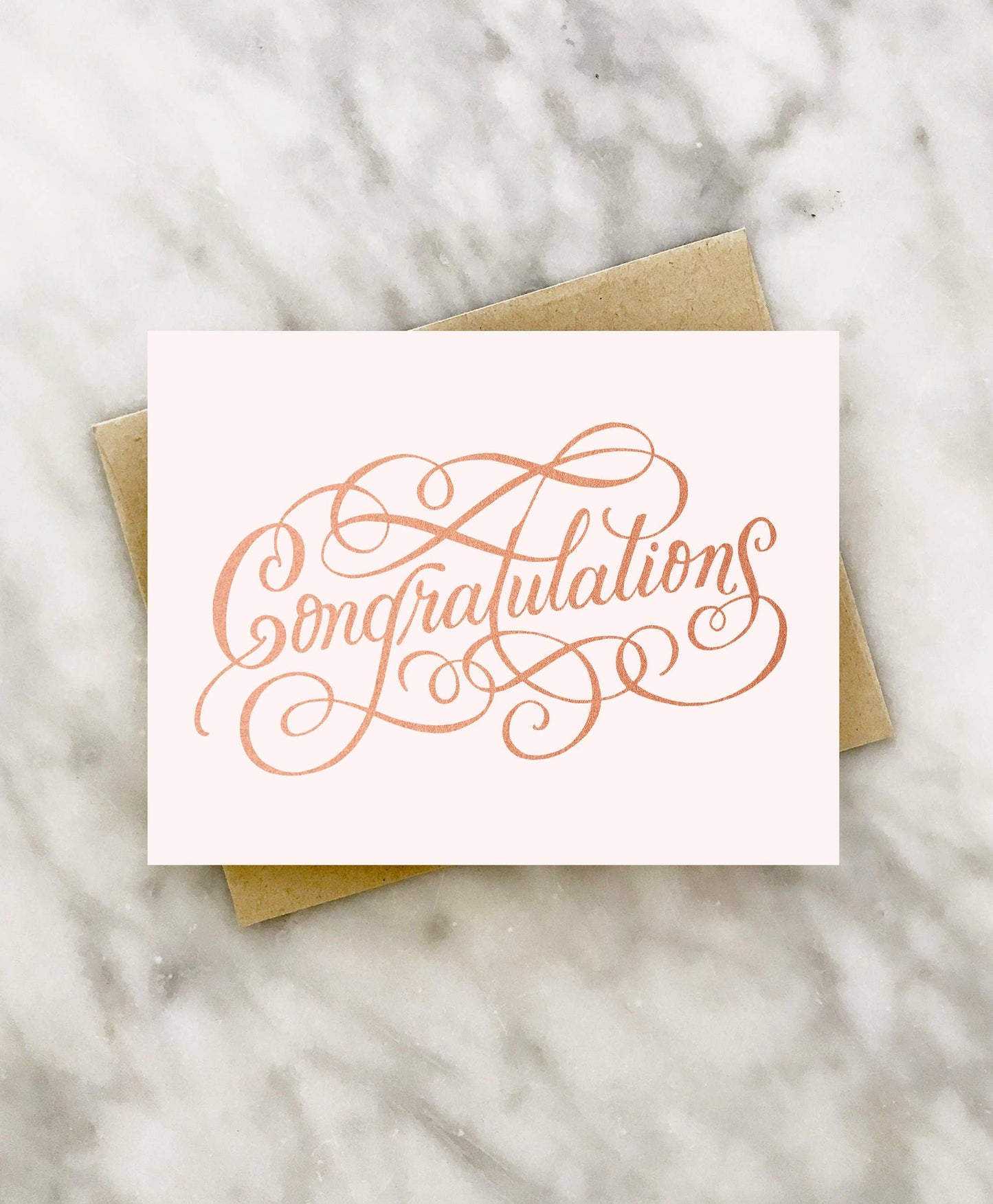 Congratulations Card; Rose Gold Foil