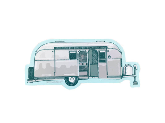 Vinyl Sticker; Silver Camper Sticker (Waterproof)